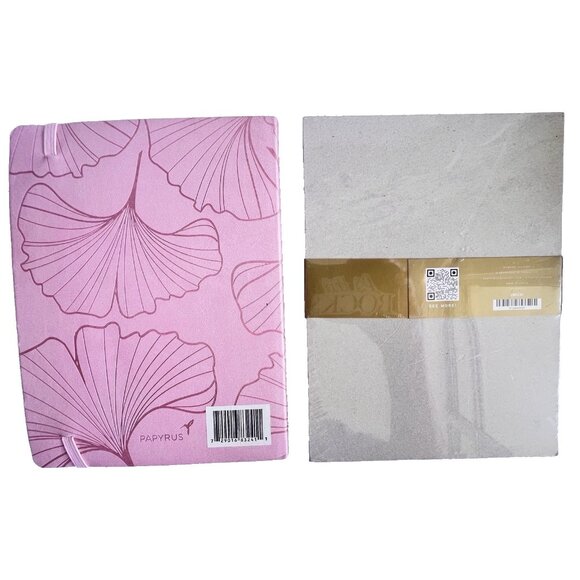 Papyrus Pink Journal Blank Rules Lines Elastic Band & Shell Notepad 150 Sheets - Picture 2 of 3